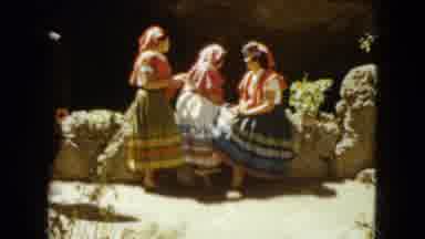 Mexico City (1962): Three Women Socialize On Rocks