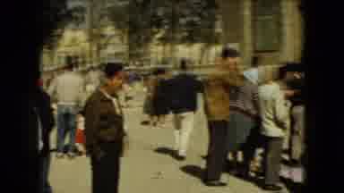 Mexico City (1962): Men Stand In Street And Form A Crowd Around Art