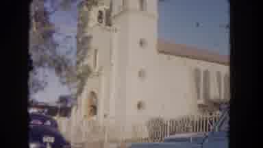 Los Angeles California USA-1962: View Of White Church Building On A Bright Sunny Day