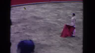 Los Angeles California USA (1962): Bullfighter In Ring With Red Flag Bullfighter