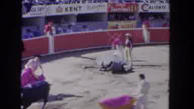 Los Angeles California USA (1962): Matadors Distracting Bull From Workers