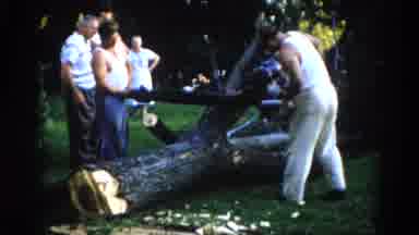 Illinois USA (1962): The Menfolk Determine The Best Way To Saw The Remains Of The