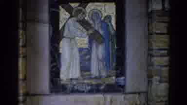 Illinois USA (1962): Shaky Video Of A Stained Glass Window Depicting Jesus