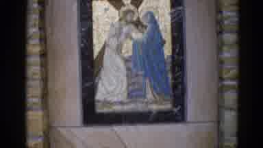 Illinois USA (1962): Glass Stained Windows With Religious Figures Carrying Large