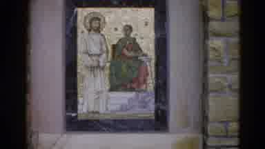 Illinois USA (1962): Two Religious Pictures With A Blue Marble Frame Are Shown In