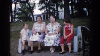 Illinois USA (1962): With Grandmothers On Vacation In The Cottage On A Beautiful