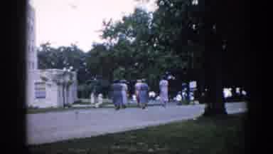 Illinois USA (1962): Women Walking To Church Service