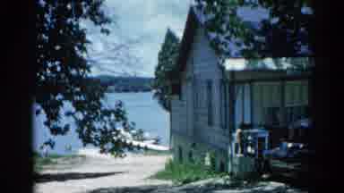 Illinois USA (1962): Vintage Cars And Blue House Out On A Sunny Day