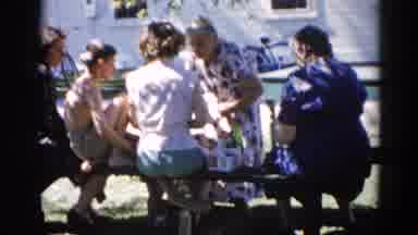 Illinois USA (1962): A Group Of People Gathers For A Picnic