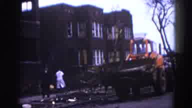 Illinois USA (1962): Hurricane Natural Disaster Clean Up Crew Downed Trees