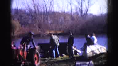 Illinois USA (1962): Farmer Pulling Dock Out Of Pond