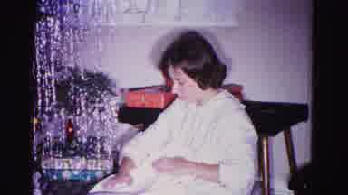 Hagerstown Maryland USA (1962): Home Young Girl Folding White Shirt While Older