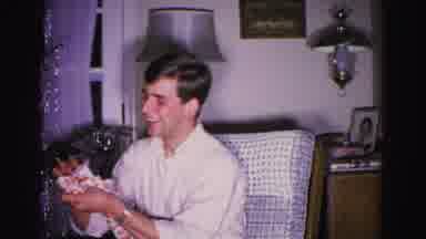 Hagerstown Maryland USA (1962): Vintage Home Video Of A Happy White Male Sitting