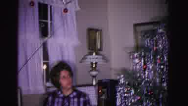 Hagerstown Maryland USA (1962): Woman Sitting In A Chair Next To A Decorated