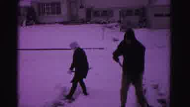 Hagerstown Maryland USA (1962): A Woman And A Man Shoveling Freshly Fallen Snow