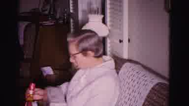 Hagerstown Maryland USA (1962): Two Men Unwrapping And Opening Christmas Presents