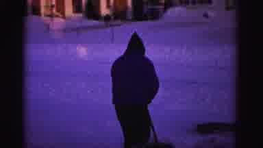 Hagerstown Maryland USA (1962): Man Removes Excess Snow During A Typical Winter