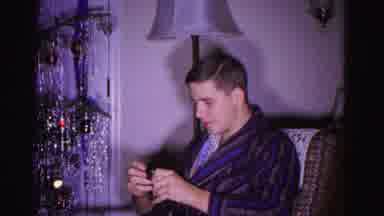Hagerstown Maryland USA (1962): Man And Woman Open Christmas Presents Together