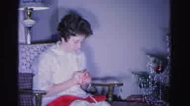 Hagerstown Maryland USA (1962): A Woman Is Crocheting A Wearable Thing On The New