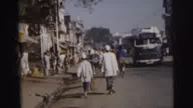 Calcutta India (1962): People Walking Through The Town Outside On A Nice Day
