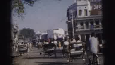 Calcutta India (1962): People Walking And Driving In Busy Local Street Crowded