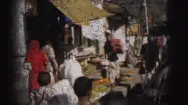 Calcutta India (1962): A Bustling Market Filled With Vendors And Shoppers