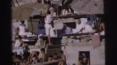 Calcutta India (1962): People Are Enjoying A Sunny Day Beside The Water While