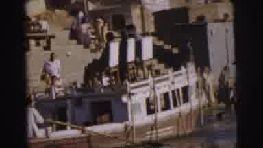 Calcutta India (1962): Everyone Is Bathing In The Pool And Driving The Boat