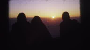Calcutta India (1962): People Enjoying A Beautiful Sunset From A High Place In