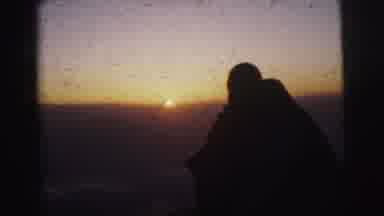 CALCUTTA INDIA-1962: Couple Views Romantic Sunset