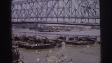 Calcutta India (1962): People Walking In A Drying Up Body Of Water With Boats