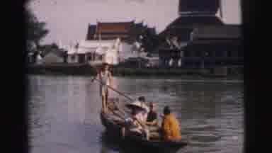 Calcutta India (1962): A Gondola Being Paddled In The River Next To Asian Style