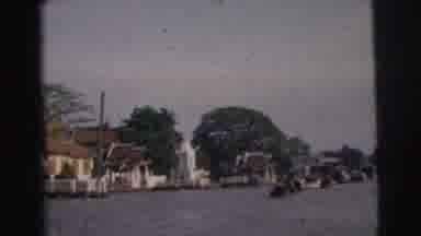 Calcutta India (1962): Two Men Sawing Log In A Work Shed By A Waterway