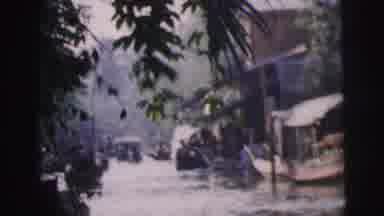 Calcutta India (1962): Village On Longside The River On A Canoe