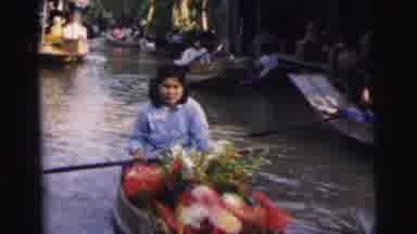 Calcutta India (1962): Cultural Celebration People Floating In Boats With Flowers