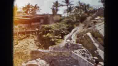 Acapulco Mexico (1962): View Of Stone Structures And Green Trees On A Bright Sunny