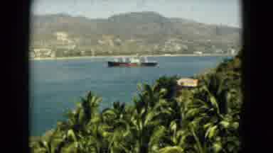 Acapulco Mexico (1962): Video Of A Tropical Harbor Including A Large Dark Ship
