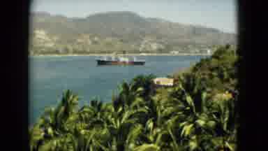 Acapulco Mexico (1962): Ship Sailing Between Two Islands Or Island And Mainland