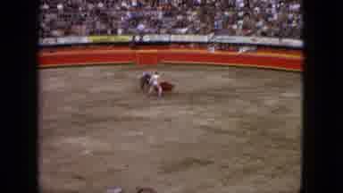 Acapulco Mexico (1962): Matador Is Engaging In A Bullfight By Lifting The Red Flag