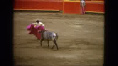 Acapulco Mexico (1962): Matador Entices Big Bull With Purple Cape