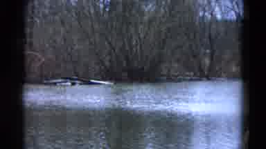 Wauconda Illinois USA (1961): Flood View Of The River After Heavy Rains That