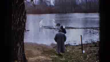 Wauconda Illinois USA (1961): Conversation Between Friends By The Lake On A Cloudy