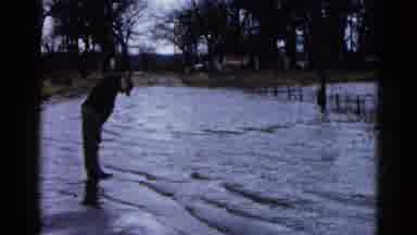 Wauconda Illinois USA (1961): Farmer Watching His Property Being Flooded