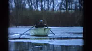 Wauconda Illinois USA (1961): Kayak Men Sailing On Water On Cold Weather