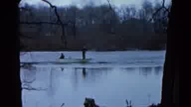 Wauconda Illinois USA (1961): Two Persons Are Travel In The Boat Very Slowly In