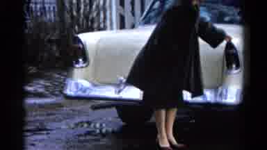 Wauconda Illinois USA (1961): Lady In Fur Coat Assessing Damage From A Flood And