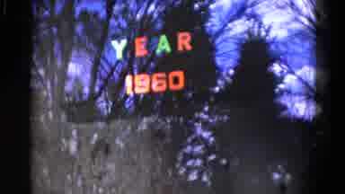 Wauconda Illinois USA (1961): Trees Displaying The Year 1960 Colorful Lights Windy
