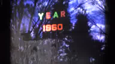 Wauconda Illinois USA (1961): Year 1960 Neon Light Sign Reflection Trees Breeze
