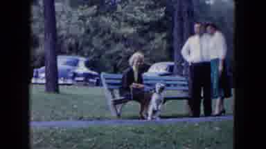 South Carolina USA (1961): A Lady Took Her Dog To The Park For The Walking In The