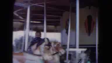 South Carolina USA (1961): Grey Dog Stands Up For Treat While Girl Wearing Yellow
